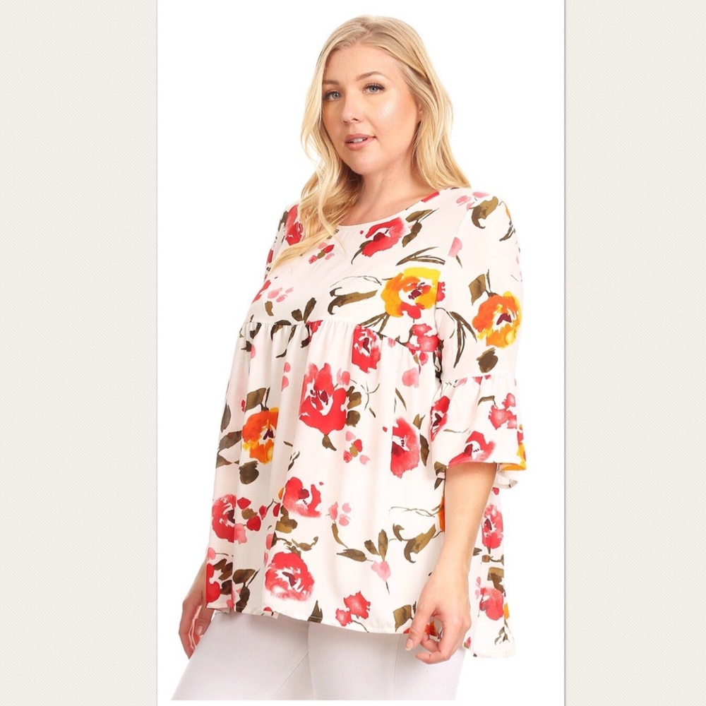 🌷PLUS floral babydoll tunic🌷